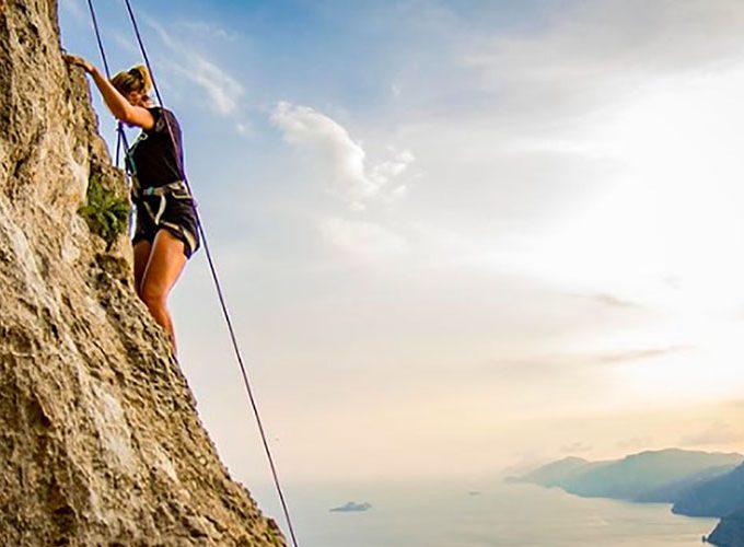 climbing on the path of the gods